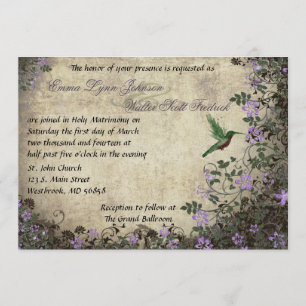 Invitation de mariage Vintage de colibri