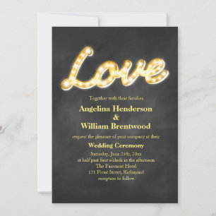 Invitation de mariage vintage Marquee Lights - tab