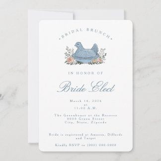 Invitation de mariage vintage poule