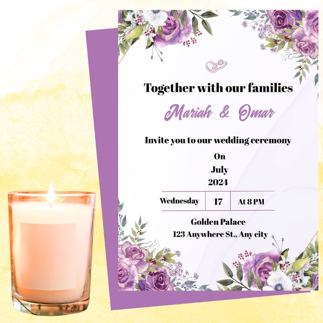 Invitation de mariage violet  (Créateur téléchargé)