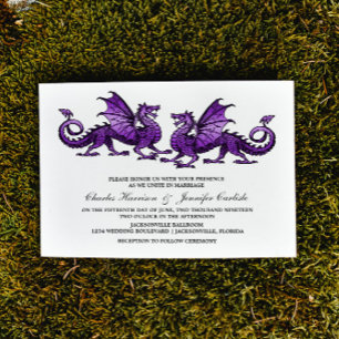 Invitation de mariage violet Elegant Dragon