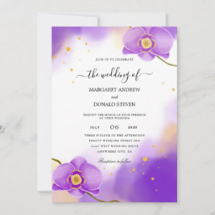 invitation de mariage violet gladiolus