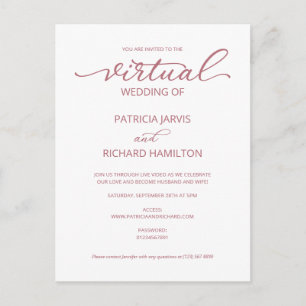 Invitation de mariage virtuel simple et élégant