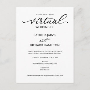 Invitation de mariage virtuel simple et élégant