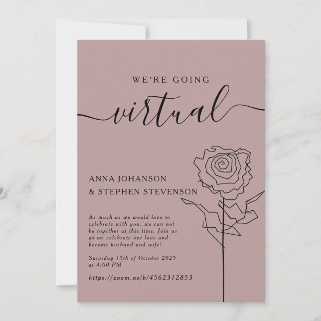 Invitation de mariage virtuelle (Devant)