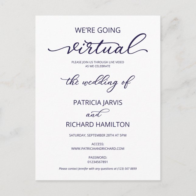 Invitation de mariage virtuelle en ligne (Devant)