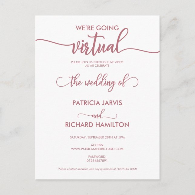 Invitation de mariage virtuelle en ligne (Devant)