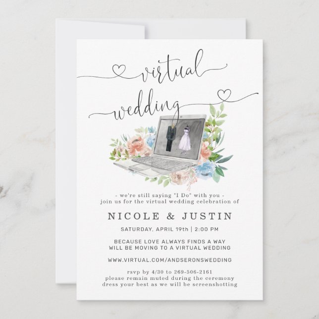 Invitation de mariage virtuelle | Ordinateur porta (Devant)