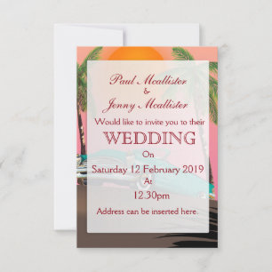 Invitation de mariage voiture rétro vintage