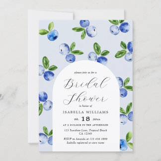 Invitation de mariage Watercolor Blueberries