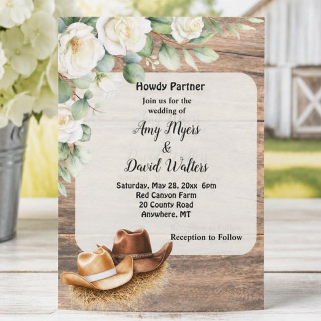 Invitation de mariage western Country Cowboy (Créateur téléchargé)