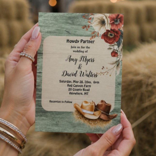 Invitation de mariage western Country Cowboy (roui (Créateur téléchargé)