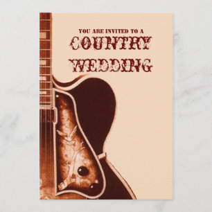 Invitation de mariage western country vintage avec