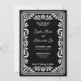 Invitation de mariage western vintage cowboy