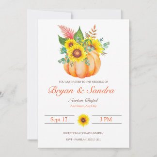 Invitation de Mariages de automne Citrouilles et t