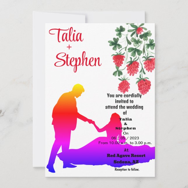 Invitation de mariée avec marié (Devant)