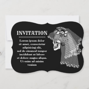 Invitation de mariée crâne