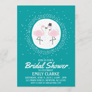 Invitation de mariée et de chambre de Flamant rose