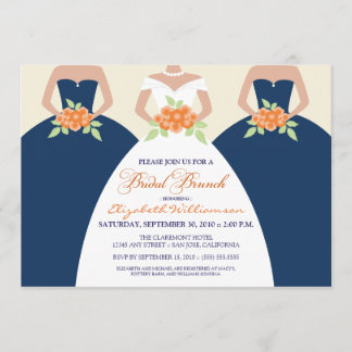 Invitation de mariée et d'épouse de brunch (marin