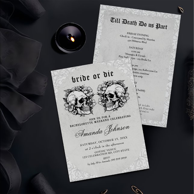 Invitation de mariée ou de décès Gothique Bachelor (Créateur téléchargé)