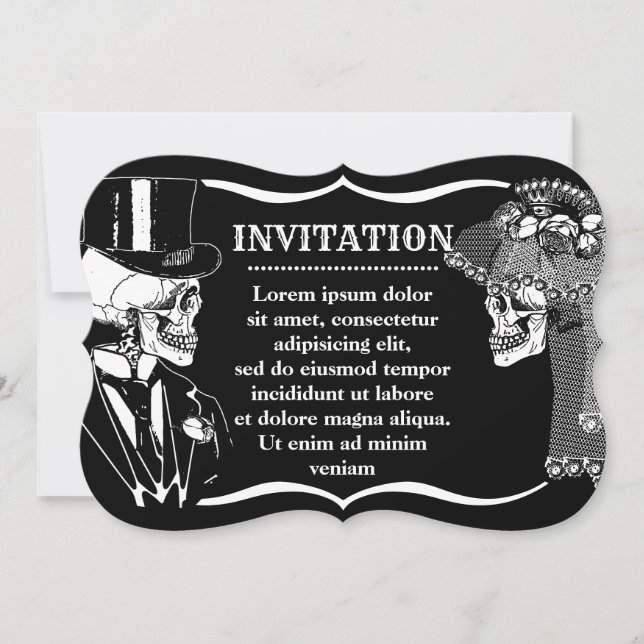 Invitation de mariés crâne (Devant)