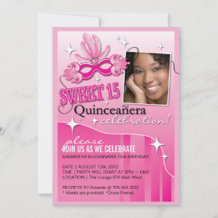 INVITATION DE MASCARADE DE QUINCEANERA