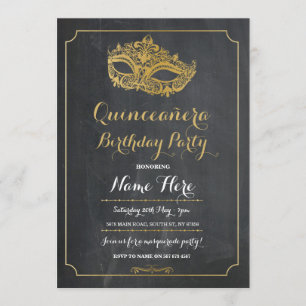 Invitation de masque d'anniversaire de MASCARADE