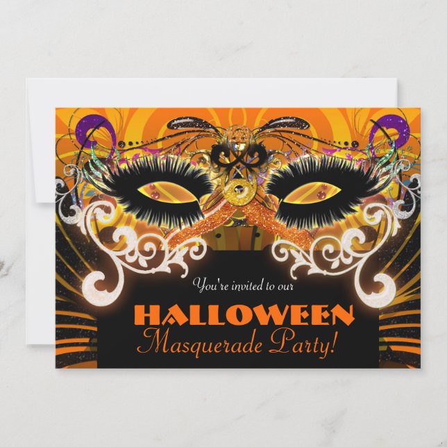 Invitation de masque de bal masqué de fête costumé (Devant)