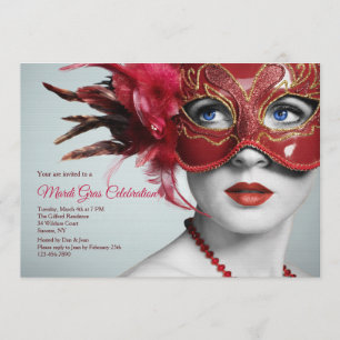 Invitation de masque de mardi gras