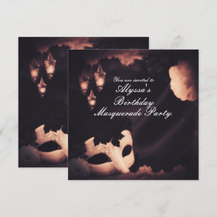 Invitation de Masque Vintage de Luminosité Élégant