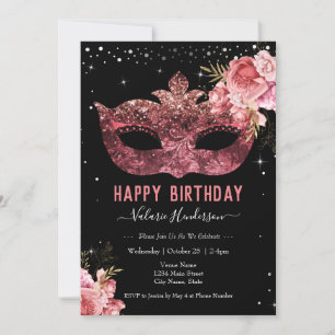 Invitation de masquerade pour un 16e anniversaire