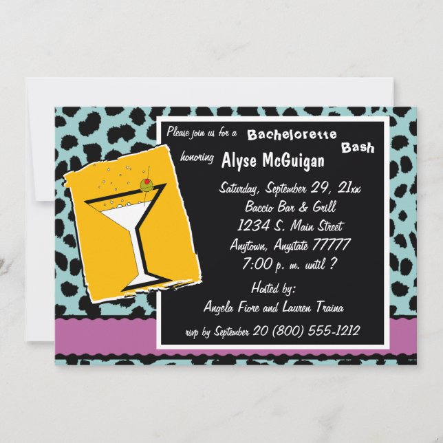 Invitation de Mauve Turquoise et de la fête du léo (Devant)