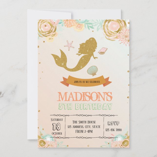 Invitation de Mermaid (Devant)