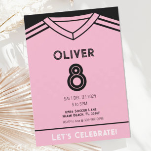 Invitation de Miami Pink Soccer Anniversaire