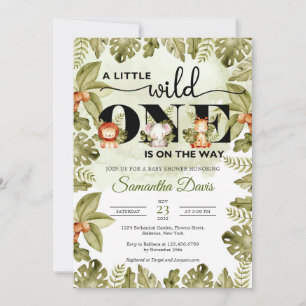 Invitation De mignons animaux safaris dans la jungle conduisa