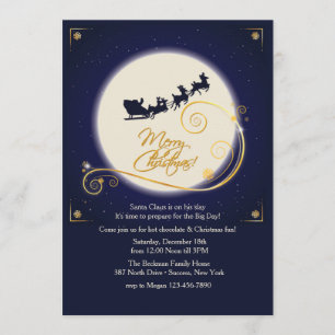 Invitation de minuit de fête de Noël de lueur