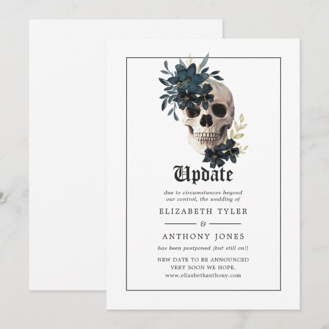 Invitation de mise à jour de mariage gothique Hall (Devant / Derrière)