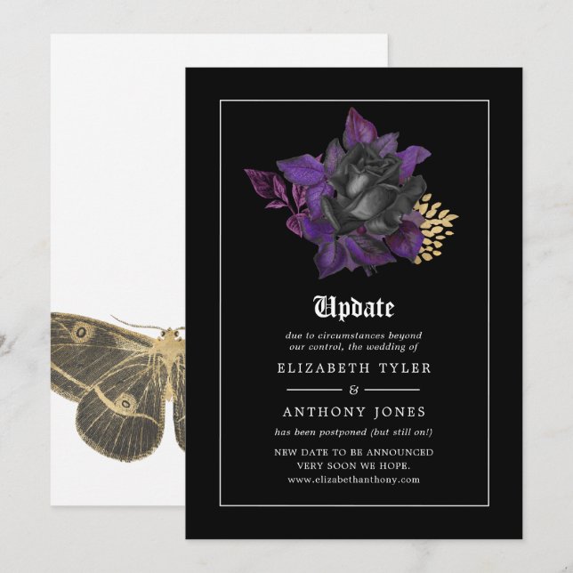 Invitation de mise à jour de mariage gothique Hall (Devant / Derrière)