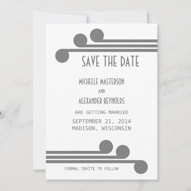 Invitation de mise en vente chic et simple grise (Devant)