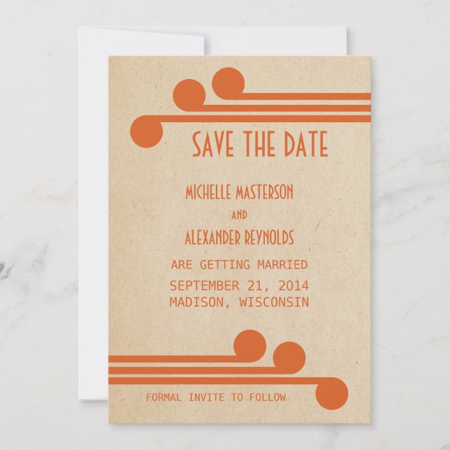 Invitation de mise en vente Orange Deco Chic (Devant)