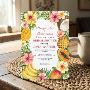 Invitation De Miss à Mrs Fête de Mariage Fruits Tropicaux