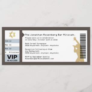 Invitation de Mitzvah de barre de billet de