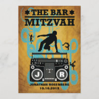 Invitation de Mitzvah de barre de hip hop