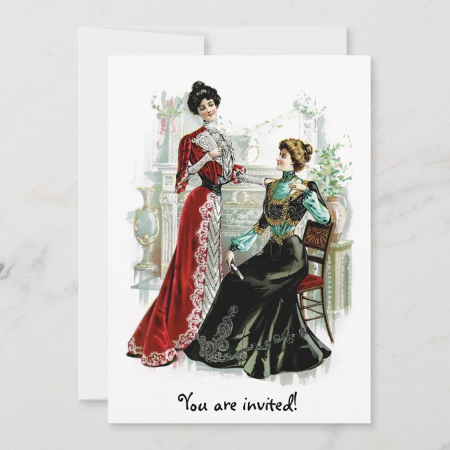 Invitation de mode pour dames victoriennes vintage (Devant)