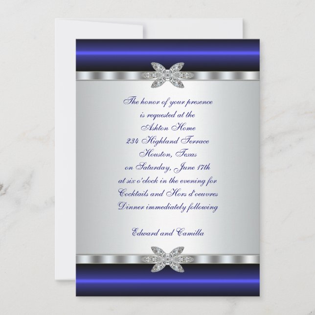 Invitation de modèle de cocktail party argent et b (Devant)