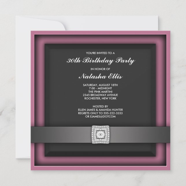 Invitation de modèle de fête d'anniversaire à numé (Devant)