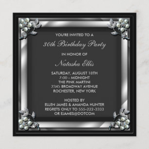 Invitation de modèle de fête d'anniversaire noir
