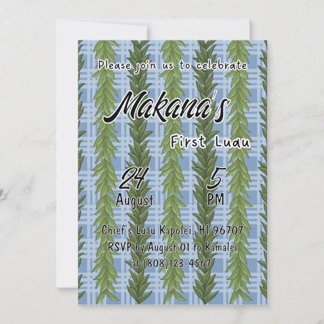 Invitation de modèle de Luau pour le premier anniv (Devant)