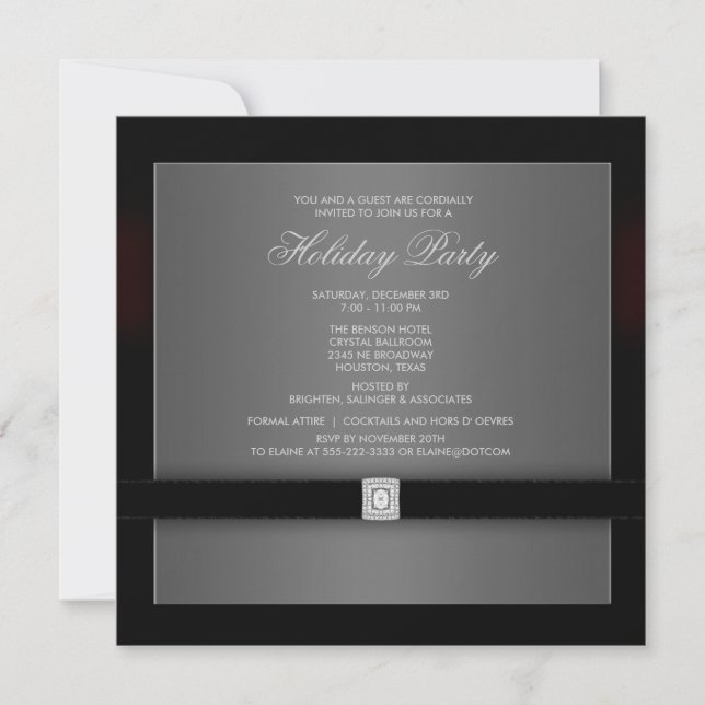 Invitation de modèle de soirée Corporate Black Tie (Devant)