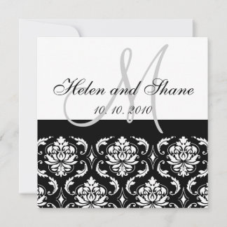 Invitation de Monogram Mariage damassé